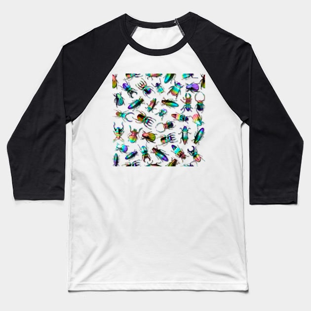 Beetles Pattern Baseball T-Shirt by dinaaaaaah